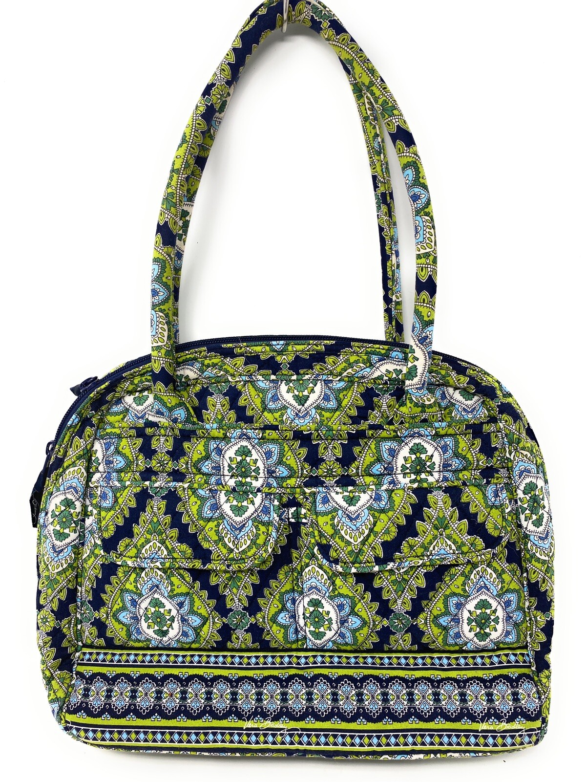 Vera Bradley Cambridge Blue Green Bowler Bag Gem