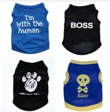 4 PC SET Dog Puppy Cat Pet Vest Clothes Apparel US SELLER