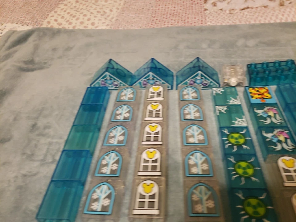 Lego Duplo  Translucent Bricks 120 Blocks  Blue Clear Yellow  Angle Water Ice - Image 2 of 4