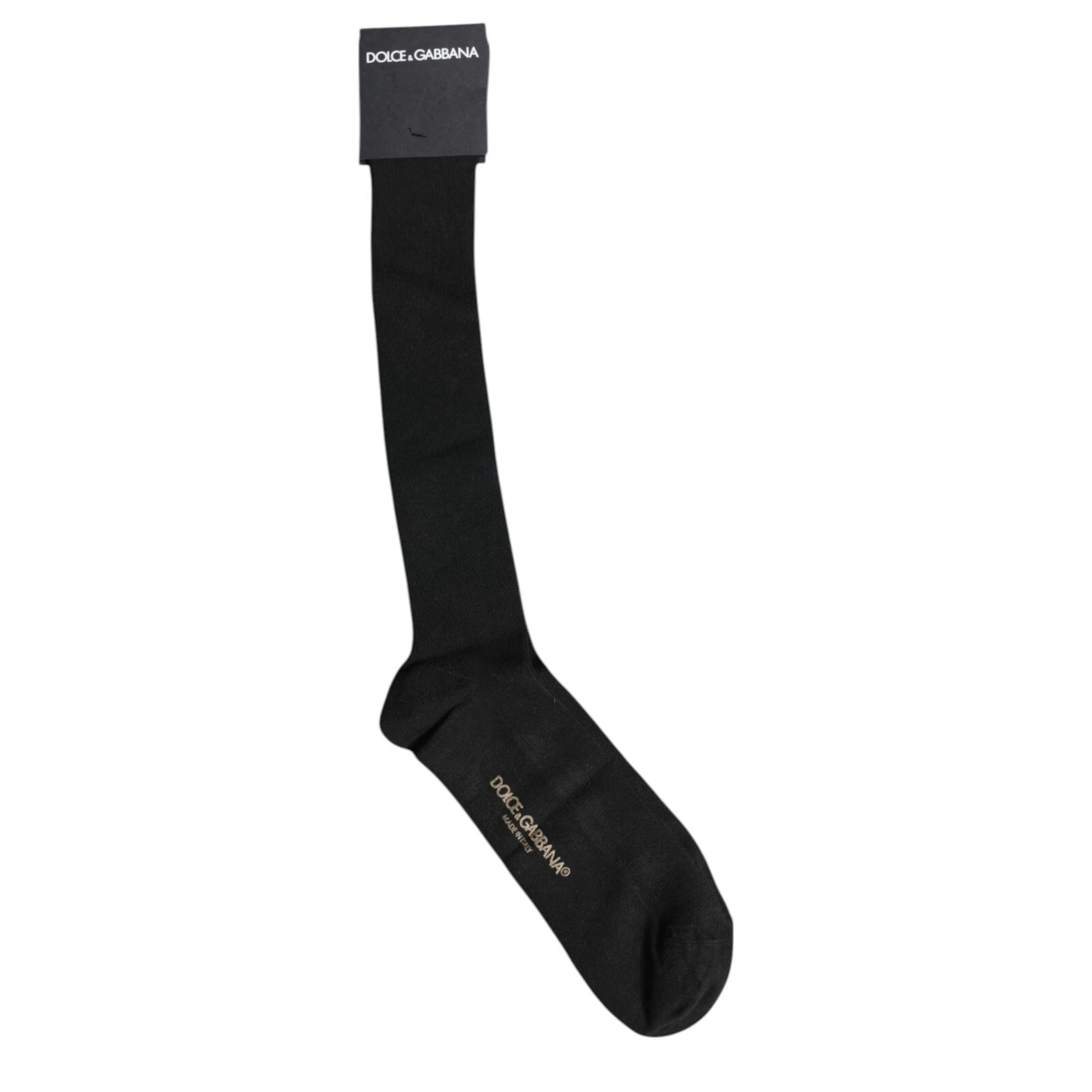 DOLCE & GABBANA Socks Black Viscose Logo Over The Calf Accessory s. Tag XL 60usd
Opens in a new wind