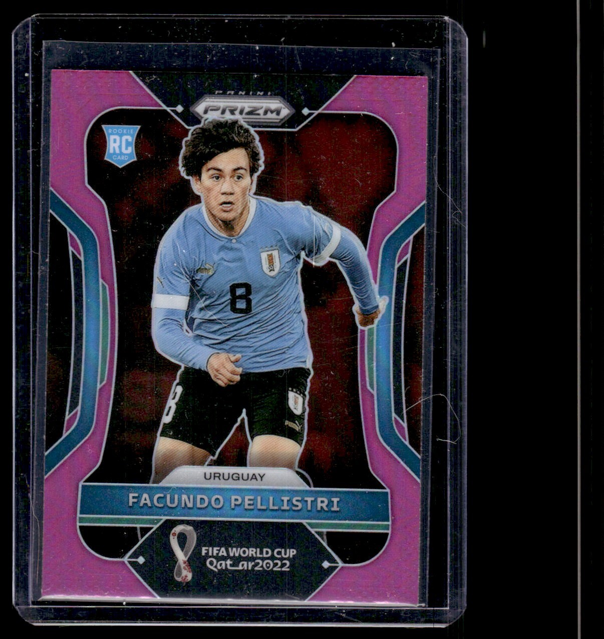 2022 Panini Prizm FIFA World Cup Qatar Pink Facundo Pellistri RC Uruguay #275