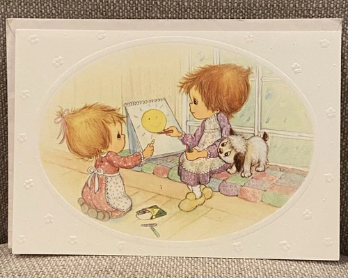 Vintage 1997 Betsey Clark Coloring Crayon Sun Thank You Greeting Card Unused