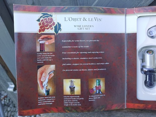 L'OBJET & LE VIN Wine Lovers Gift Set New Bottle Opener - Picture 3 of 6