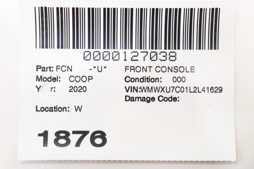 2020 - 2024 MINI COOPER F55 CENTER CONSOLE LID ARMREST TRIM COVER OEM BLACK_K9E1 - Picture 12 of 12