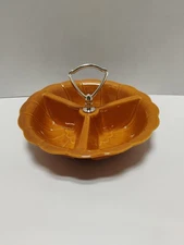 Lane & Co. Divided Center Handle California Pottery Nut Candy Relish Server Dish