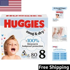 Ultra Soft Huggies Size 8 Diapers - 80 Count with Blowout Blocker  Cotton Blend