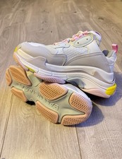 Balenciaga triple s mesh Women trainers Grey pink Size 38 uk 5 100% Authentic