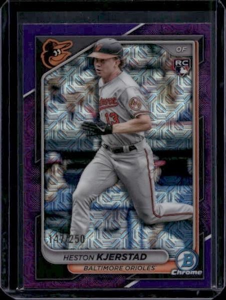 2024 Bowman Chrome #44 Heston Kjerstad Purple Mojo Refractors #/250