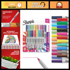 Color Burst Permanent Markers - Ultra-Fine Tip, 24 Count for Writing, Drawing 
