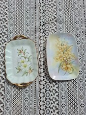 Vintage Hand Painted Plate - Ceramic Painting  x2