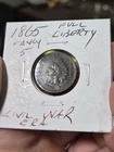 1865 Fancy 5 Indian Head Penny Full LIBERTY