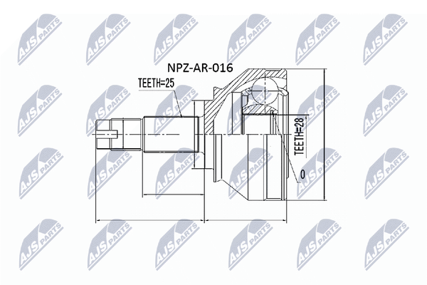 Gelenksatz Antriebswelle NTY NPZ-AR-016 FüR 147 Alfa JTD 937 AXD1A BXD1A AXV1A-image
