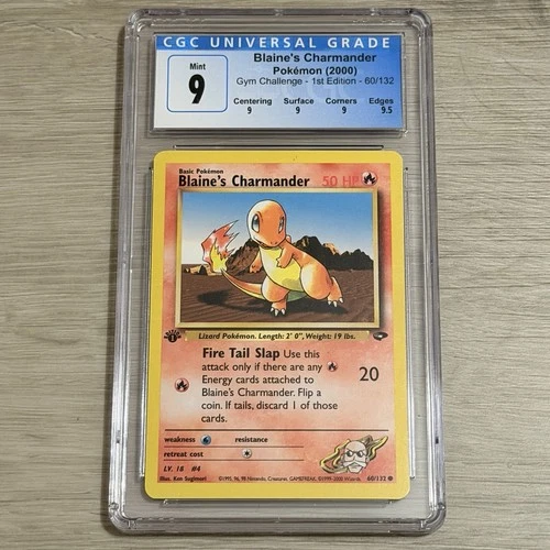 Blaine's Charmander 61/132 1st Ed CGC 9 Subgrades TCG Pokemon 2000 Gym Challenge