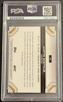 UFC　ジャスティン・ゲイジー　サインカード Justin Gaethje Signed Auto 2024 Topps Chrome Purple UFC Card PSA