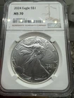 2024 $1 AMERICAN SILVER EAGLE NGC MS70