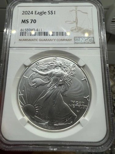 2024 $1 AMERICAN SILVER EAGLE NGC MS70