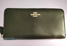 Coach Black Zip-Around Women s Wallet with Zipper and Logo Accents