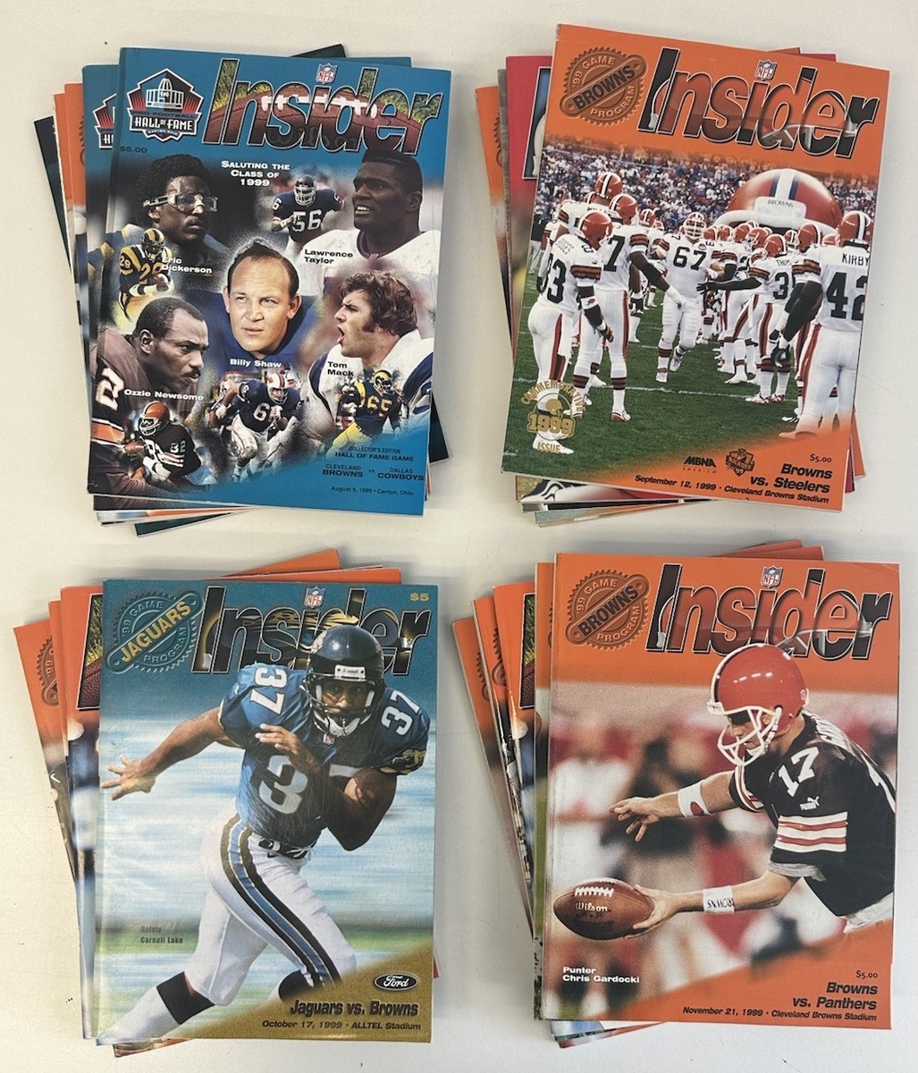 Complete Season of 21 Different 1999 Cleveland Browns NFL Football Programs  EX++