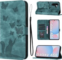 HandyhüLle Klappbar Flip Case Premium Leder GrüN Mit KartenfäCher FüR Galaxy