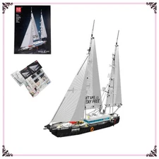 893+ Sailing Boat Assembly Twin-Masted Schooner Ship Model Building Blocks Kit 
