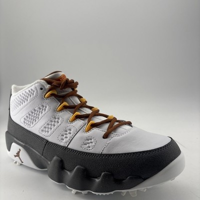 Air Jordan 9 Golf NRG U24 White Gold FN6931 100 Men Size 9 Shoe Sneaker NEW