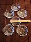 Anchor Hocking Glass Shell Salad Bowls 5.75" Footed Frosted 1970's Set of 6