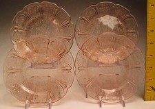 VTG Cherry Blossom by Jeannette 4 Pink Child's Dinner Plates or Dessert Plates