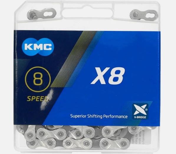 KMC X8 116mm 8 Speed EcoProteQ Edition X-Series Bicycle Chain For Shimano 