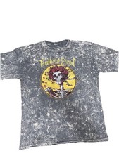 Grateful Dead T-shirt Men's S Gray Mineral Wash Skeleton Roses Hippie Vntg Style