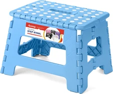 Folding Step Stool - Lightweight, Plastic Step Stool, 9 Inch Foldable Step Stool