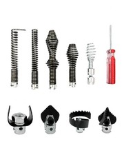 10Pcs Drain Snake Drill Attachment, Drain Auger Cutter Kit, Fit for RIDGID K-...