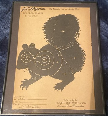 J.C. Higgins Vintage Framed Squirrel Target No. 10