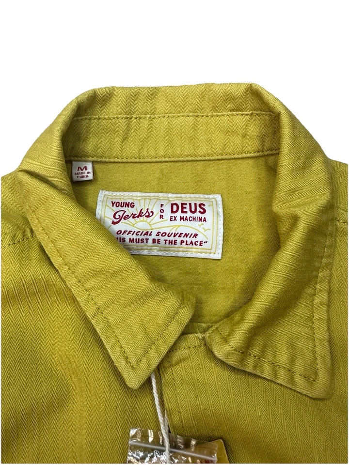 Sobrecamisa DEUS EX MACHINA para hombre grande dorada amarilla 100 % algodón Young Jerks Foto 4 de 4