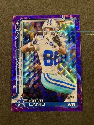 2025 Topps Chrome CEEDEE LAMB Purple Wave Refractor /75 #76 COWBOYS