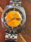 Vintage 1976 Seiko 5 Sports Baby Pogue 6119-6023 Rare Orange Dial 38 mm Watch