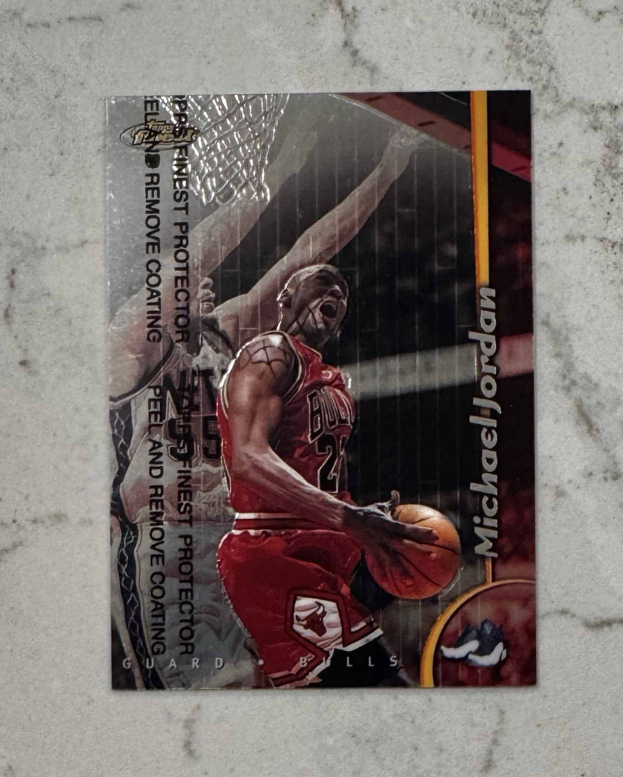1998-99 Topps Finest Michael Jordan Base Card #81 With Peel NM-MT