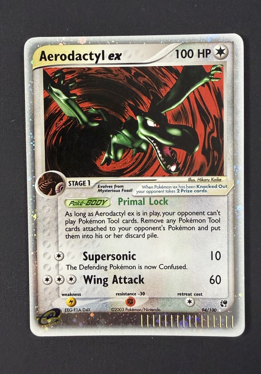 Aerodactyl EX Sandstorm Holo Card 94/100 NM Condition - Best On eBay For Price