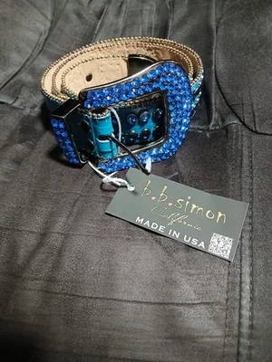b.b.simon Leather Blue Belts for Women for sale | eBay display picture 3