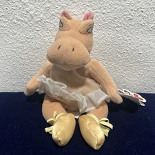 Walt Disney Store Fantasia HIPPO BALLERINA 8" Bean Bag Stuffed Animal Toy NEW