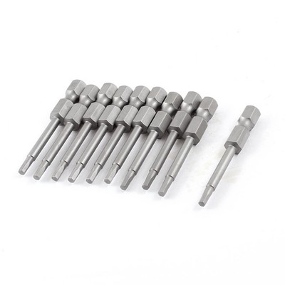 10Stück Innensechs 6,35mm Schaft 2,5mm Hex Tip Magnetic Schraubendrehereinsätze