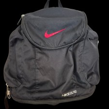 Retro Black and Red Nike Hoops Backpack Holds a Basketball 