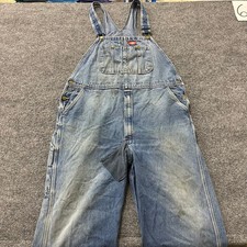 Dickies Overalls Mens Size 44x32 Blue Denim Straight Leg Workwear Utility