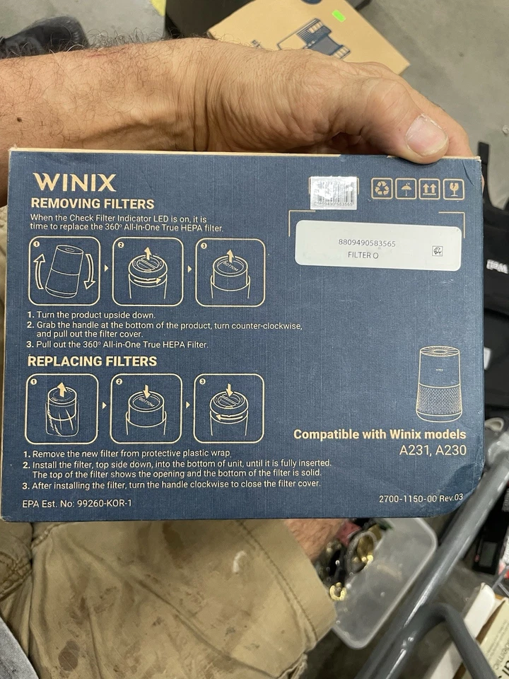 4 x WINIX фильтр O 1712-0110-00 все-в-одном истинный Hepa фильтр для моделей A231 A230 - Изображение 2 из 4