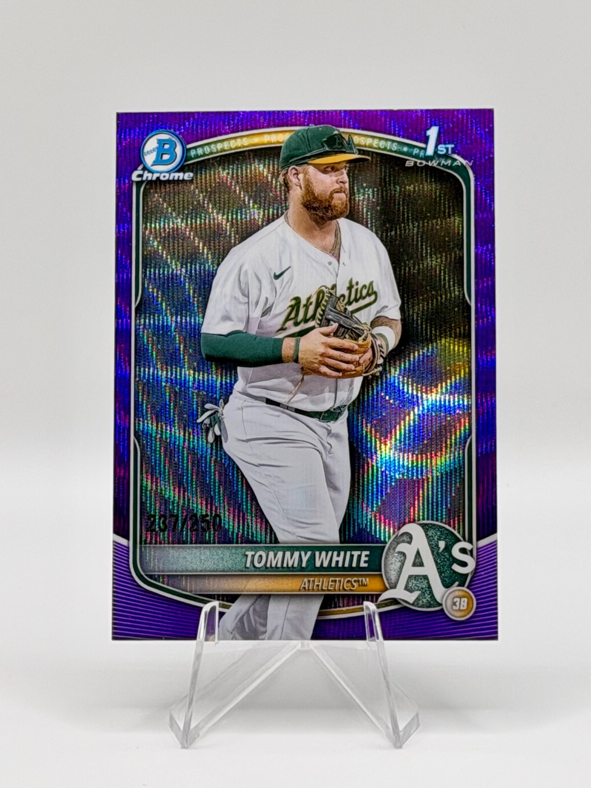 2025 Bowman Chrome Tommy White 1st Purple Wave Refractor /250 Athletics