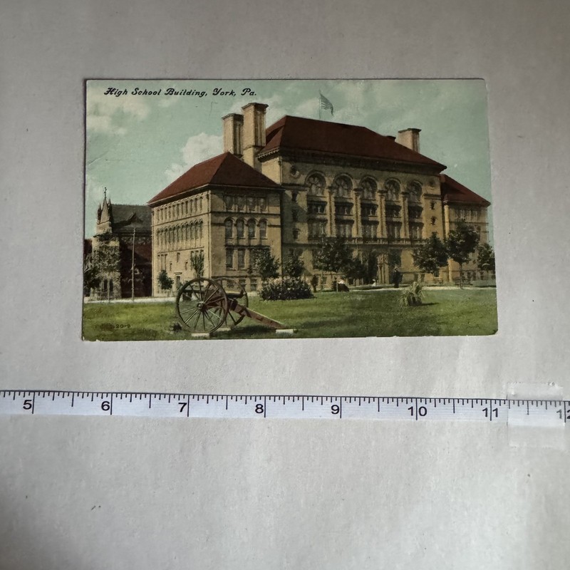 Postcard High School Building York Pennsylvania USA Vintage 1909 PA