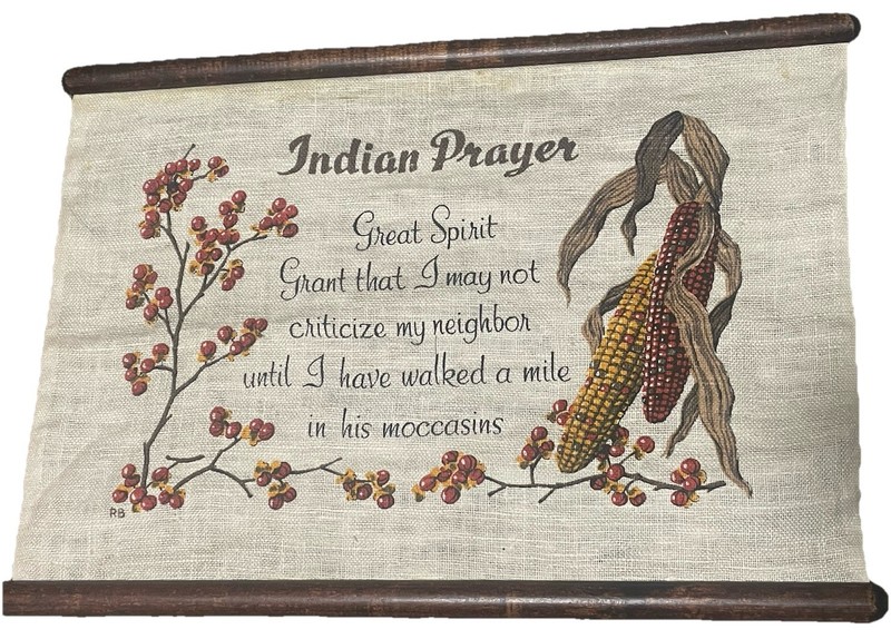 INDIAN PRAYER WALL HANGING VINTAGE 18" X 12"