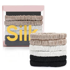 6Pcs Silk Hair Ties Small 22 Momme 100 Pure Mulberry Silk Scrunchies for Women