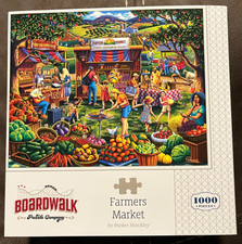 New 2024 FARMERS MARKET Boardwalk Puzzle 1000 Pieces Fruits  Veggies USA Made 