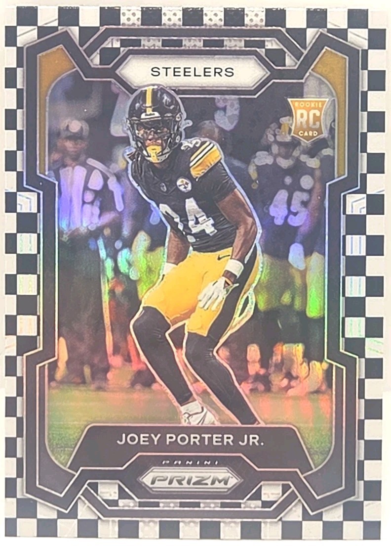 2023 Prizm Joey Porter Jr. Black & White Checkerboard Rookie 386 Steelers