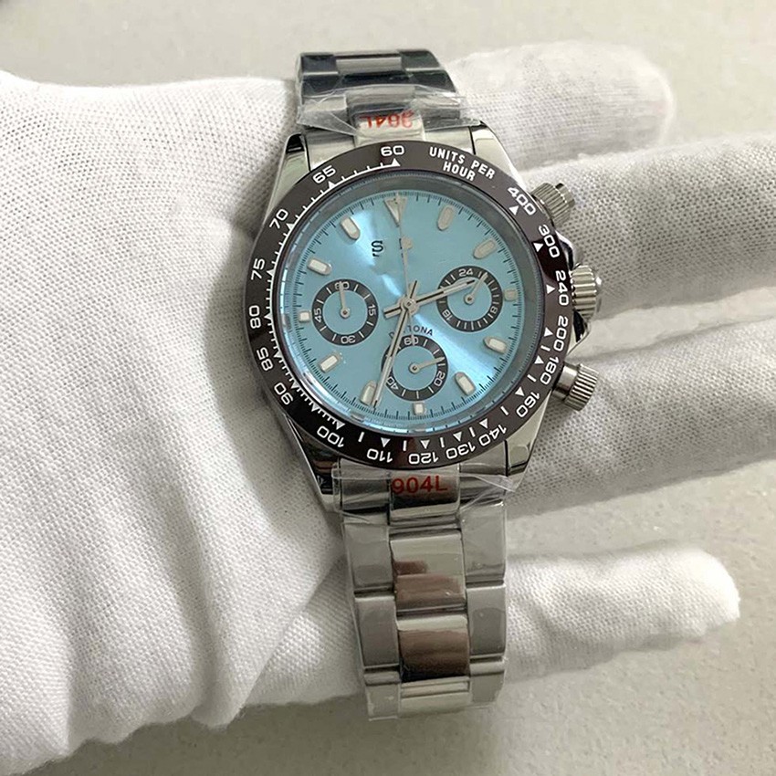39MM Men's Chronograph Watch Steel Sapphire Glass Case for VK63 ...